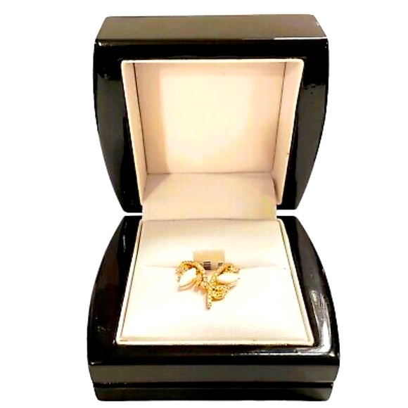 Sparking Diamonds & Mother of Pearl Cacubon in Solid 18K Rose Gold, High End - Picture 10 of 11
